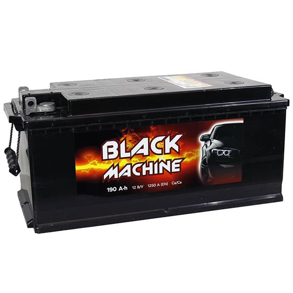 АКБ-6СТ-190 (1250А) п/п Black Machine (БОЛТ) Казахстан 524х223х223 (крышка камина)